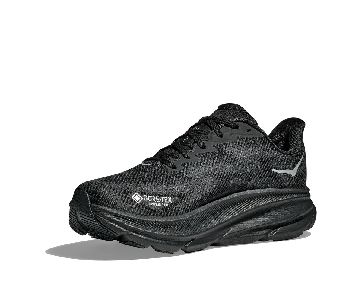 HOKA Clifton 9 GTX (Women's) - Black / Black - view 3