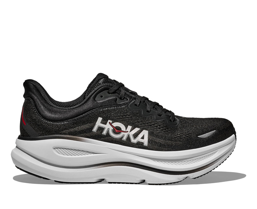 HOKA Bondi 9 (Men's) - Black / Vermillion - view 1