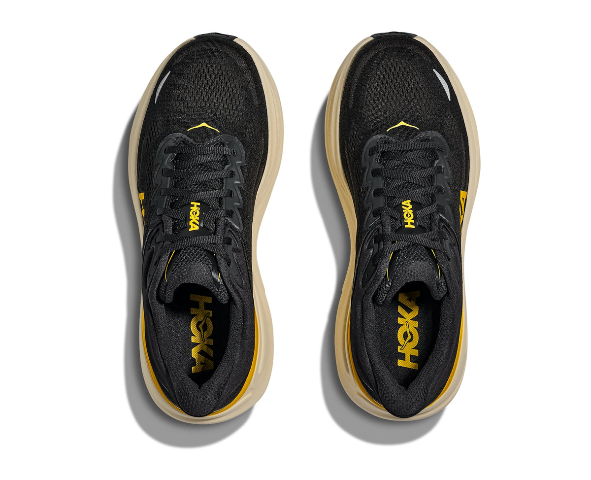 HOKA Bondi 9 (Men's) - Carbon Black / Yellow Gold - view 2