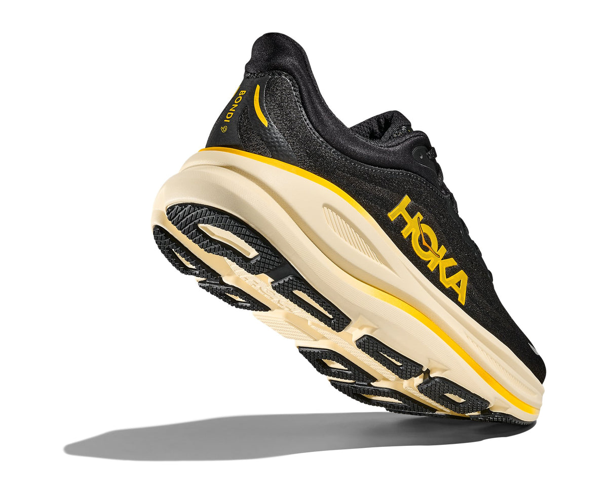 HOKA Bondi 9 (Men's) - Carbon Black / Yellow Gold - view 4
