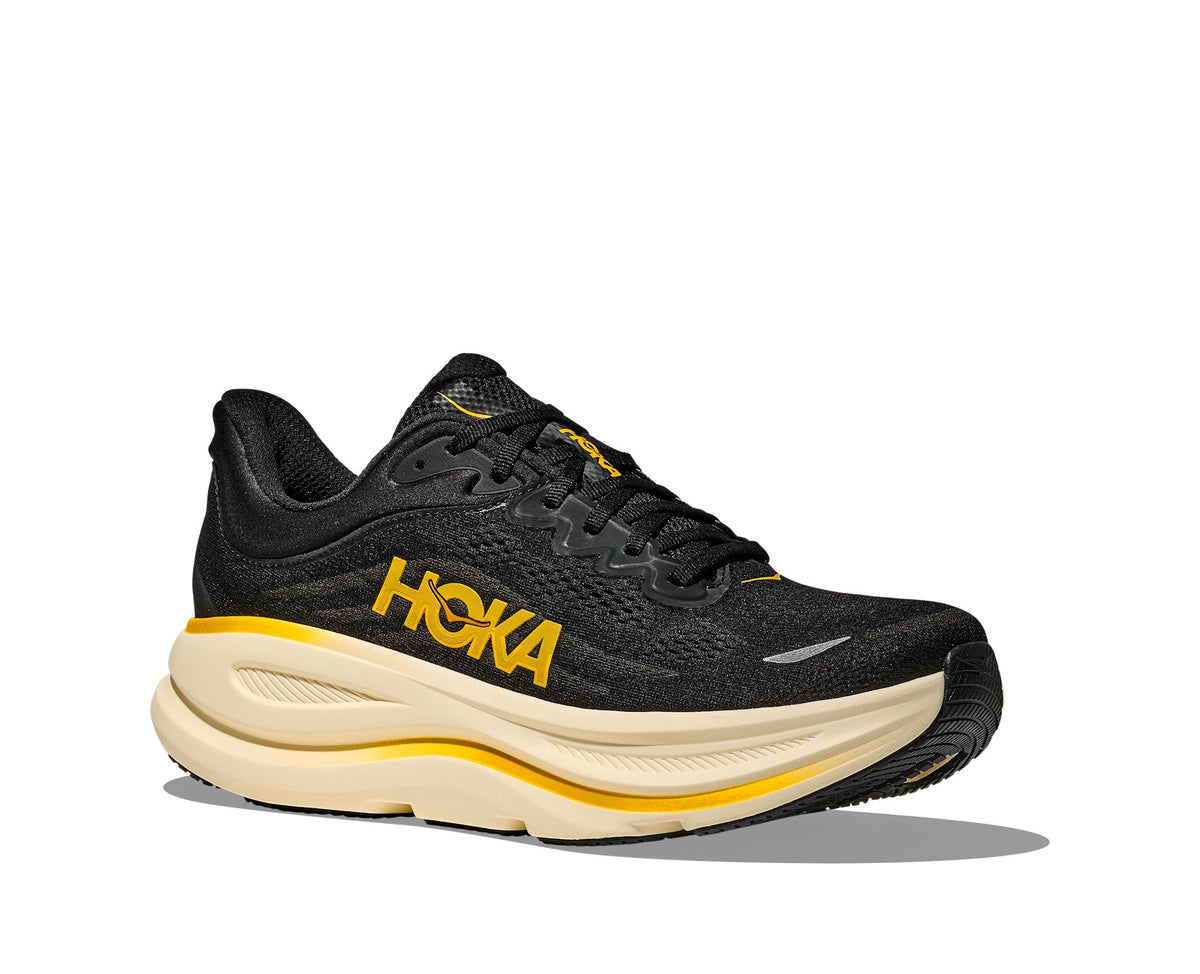 HOKA Bondi 9 (Men's) - Carbon Black / Yellow Gold - view 6