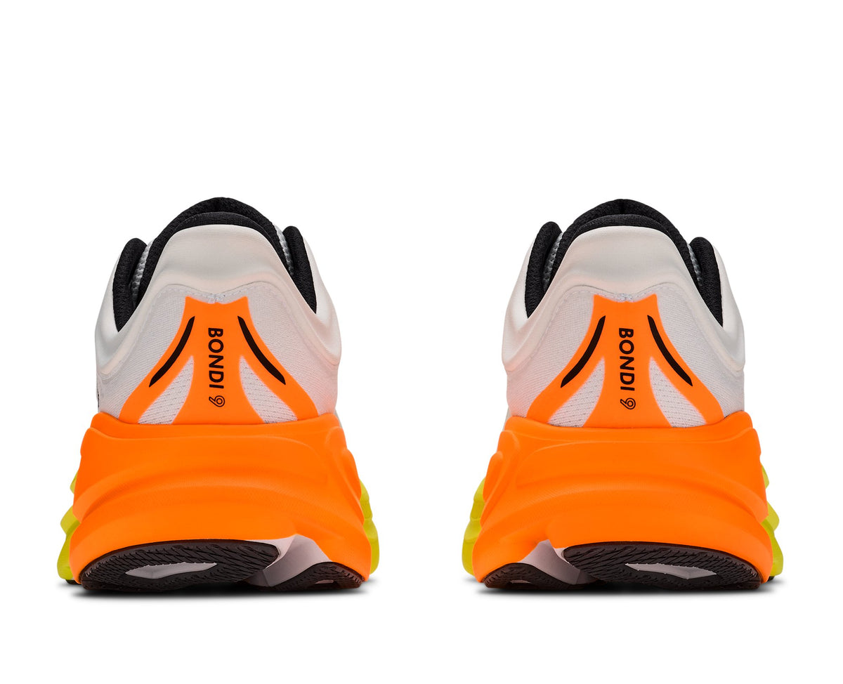 HOKA Bondi 9 (Men's) - White / Neon Tangerine - view 5
