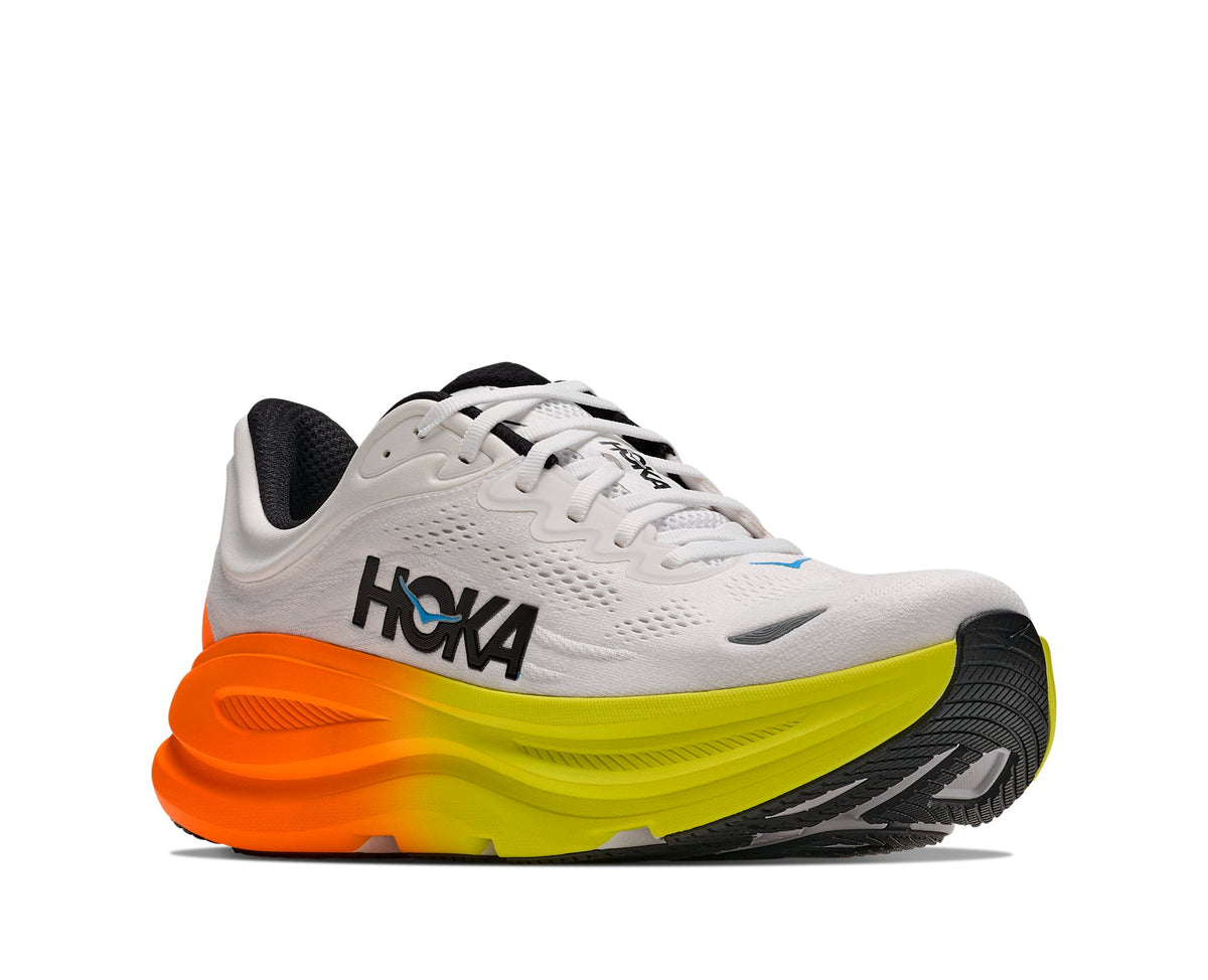HOKA Bondi 9 (Men's) - White / Neon Tangerine - view 6