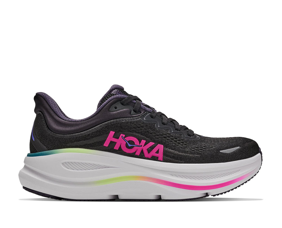 HOKA Bondi 9 (Women's) - Black / Neon Dragonfruit - view 1
