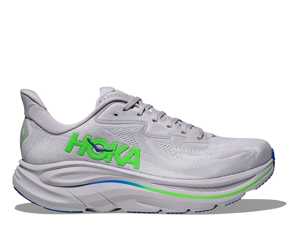 HOKA Clifton 10 (Men's) - Ash Grey / Neon Green - view 1