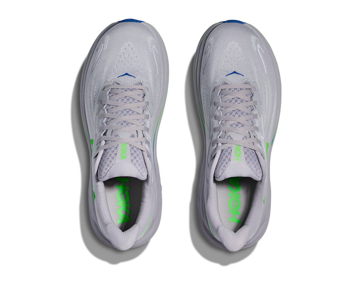 HOKA Clifton 10 (Men's) - Ash Grey / Neon Green - view 2