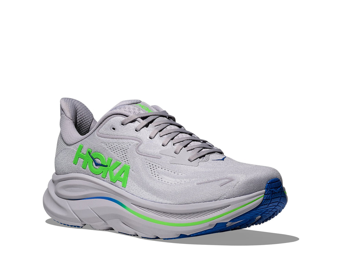 HOKA Clifton 10 (Men's) - Ash Grey / Neon Green - view 6