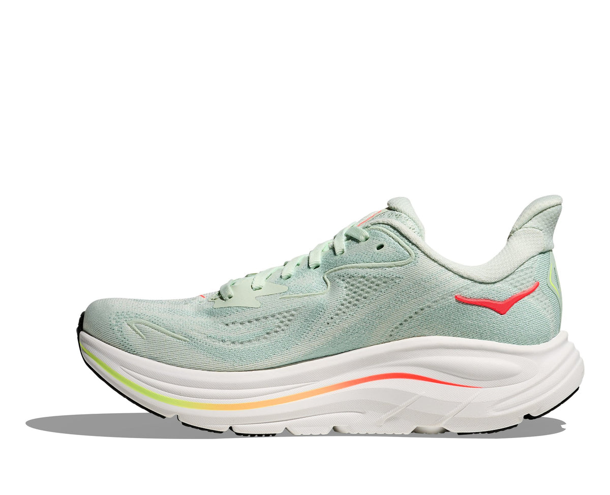 HOKA Clifton 10 (Women's) - Sea Glass / Neon Flame - view 8